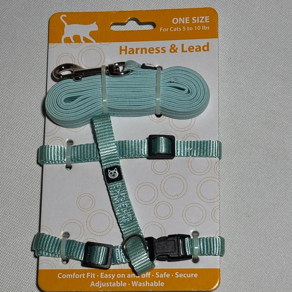 Aqua Cat Harness & Leash Set